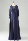 Sparkly Twilight: A Line Beaded Mother of Bride Dress med sjal