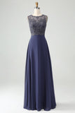 Sparkly Twilight: A Line Beaded Mother of Bride Dress med sjal