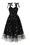 A-Line Black Pin Up 1950'er kjole med stjerner