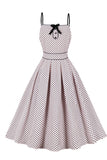 Blå prikker pin op 1950'erne vintage kjole