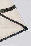 Abrikos A-Line firkantet hals vintage kjole med korte ærmer