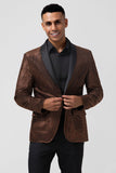 Brun sjal revers en knap Mænds Prom Blazer