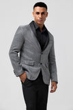 Glitrende grå sjal revers Slim Fit Herre Prom Blazer