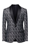 Sort sjal revers print mænds blazer