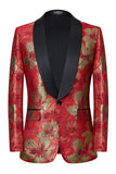 Red Jacquard 2 stk sjal revers herredragter