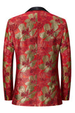 Red Jacquard 2 stk sjal revers herredragter