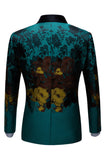 Peacock Green 2 stk Jacquard sjal revers mænds dragter