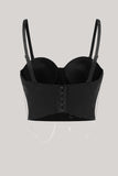 Glitrende sort perlekorset Bustier Top