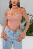 Blush grime off skulder korset top