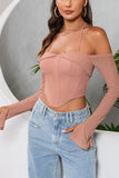 Blush grime off skulder korset top