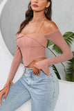 Blush grime off skulder korset top