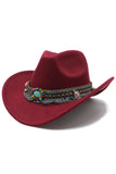 Bred skygge Fedora Gentleman Sir Church Vintage Western Cowboy Hat