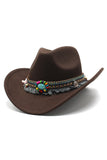 Bred skygge Fedora Gentleman Sir Church Vintage Western Cowboy Hat