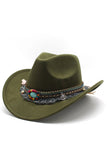 Bred skygge Fedora Gentleman Sir Church Vintage Western Cowboy Hat