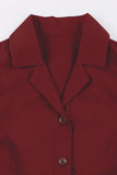 Enkel bordeaux revers hals vintage 1950'erne kjole