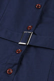Enkel bordeaux revers hals vintage 1950'erne kjole