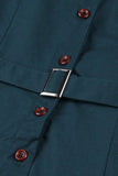 Enkel bordeaux revers hals vintage 1950'erne kjole