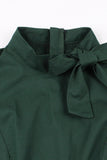 Mørkegrøn Stand Collar Vintage 1950'erne kjole