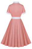 Blush revers hals A Line Vintage 1950'erne kjole