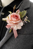 Elegant Blush Prom Wrist Corsage og mænds Boutonniere til bryllupsfest