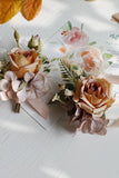 Elegant Blush Prom Wrist Corsage og mænds Boutonniere til bryllupsfest