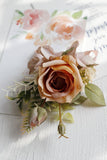 Elegant Blush Prom Wrist Corsage og mænds Boutonniere til bryllupsfest