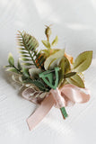 Elegant Blush Prom Wrist Corsage og mænds Boutonniere til bryllupsfest