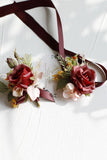 Elegant Blush Prom Wrist Corsage og mænds Boutonniere til bryllupsfest