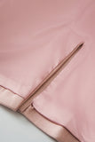 Pink Notched Revers Dobbeltradet Kvinders Blazer