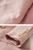 Pink Notched Revers Dobbeltradet Kvinders Blazer