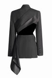 Black Peak Revers Cut-out Kvinder Blazer