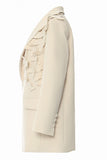 Beige Oversize Kvinder Blazer med 3D Sommerfugle