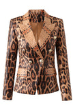 Leopard Print Peak revers Langærmet Kvinder Blazer