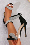 Stilfulde sorte Beaded High Heel Party Sko