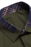 Army Green korte ærmer Button Down Casual Mænds Skjorte