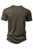 Khaki Regular Fit Crewneck Mænds Polo Shirt med knap