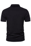 Grøn korte ærmer Solid Stretch bomuld mænds poloshirt