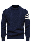 Grå mænds rund hals Slim Fit Pullover Sweater