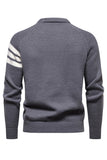 Grå mænds rund hals Slim Fit Pullover Sweater