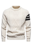 Grå mænds rund hals Slim Fit Pullover Sweater