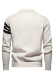 Grå mænds rund hals Slim Fit Pullover Sweater