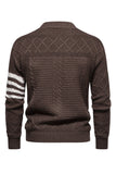 Hvid mænds rund hals kabel pullover sweater