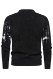 Mænds sort Slim-fit rund hals Jul Hjort Print Sweater