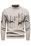 Mænds sort Slim-fit rund hals Jul Hjort Print Sweater