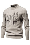 Mænds sort Slim-fit rund hals Jul Hjort Print Sweater