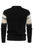 Sort Colorblock rund hals Slim Fit Mænds Sweater Top