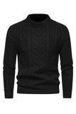 Hvid Jacquard rund hals mænds strik sweater