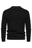 Hvid Jacquard rund hals mænds strik sweater