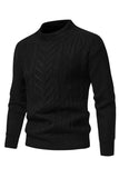 Hvid Jacquard rund hals mænds strik sweater