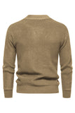 Hvid Jacquard rund hals mænds strik sweater